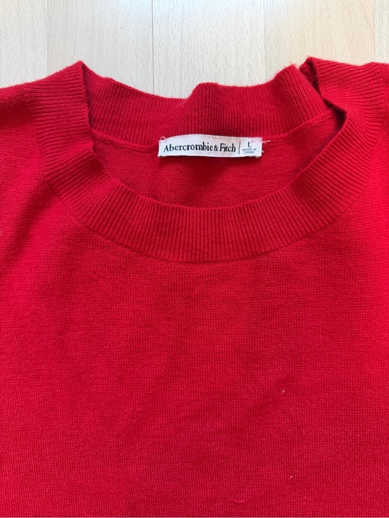 Abercrombie & Fitch Sweaters - Vintage Y2K Abercrombie & Fitch Red Short Sleeve Knit Sweater Mock Neck Women L